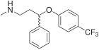 Structural formula of fluoxetine