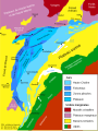 Carte géologique simplifiée des unités structurales du massif du Jura.