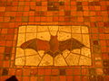 Tile image of bat by Henry Mercer, State Capitol rotunda