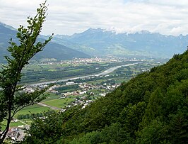 De Rijn gezien vanuit Liechtenstein