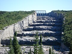 A giant staircase dug in solid rock in the wilderness.