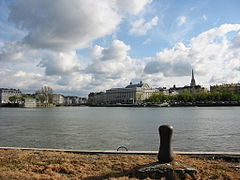 Confluence of the Adour and Nive rivers.