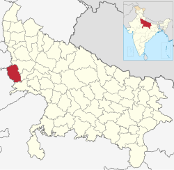 Location of Mathura district in Uttar Pradesh