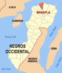 Mapa ning Negros Occidental ampong Manapla ilage