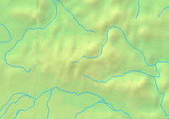 Mapa konturowa Gorców, po lewej nieco u góry znajduje się punkt z opisem „Kocioł”