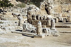 Vestiges de l'autel d'Héra, de base rectangulaire.