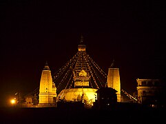 Swayambhunath por la noche