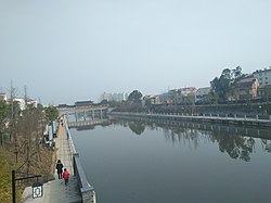 A bridge over a river in Qichun County