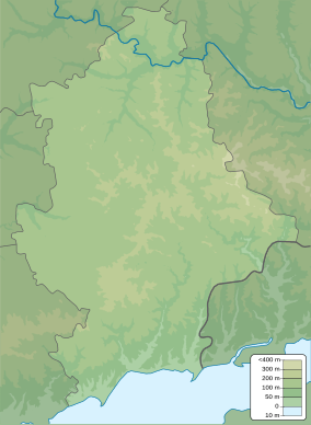 Map showing the location of Meotyda National Nature Park