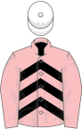 Pink, black chevrons on body, white cap