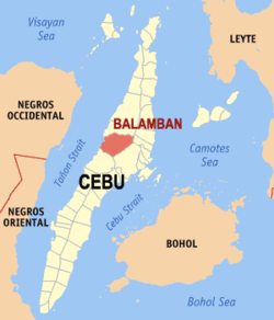 Mapa ning Cebu ampong Balamban ilage