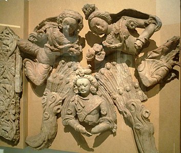 "Heroic Gesture of the Bodhisattva", example of 6th-7th-century terracotta Greco-Buddhist art (local populations were Buddhist) from Tumxuk, Xinjiang