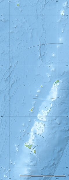 Mapa konturowa Tonga, po prawej nieco na dole znajduje się punkt z opisem „Archipelag Haʻapai”