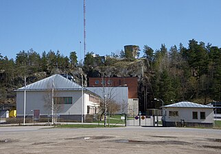 Kontor, generatorhallen och kyltornet (på berget)