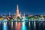 A Buddhist prang in Wat Arun, Bangkok, representing Mount Sumeru