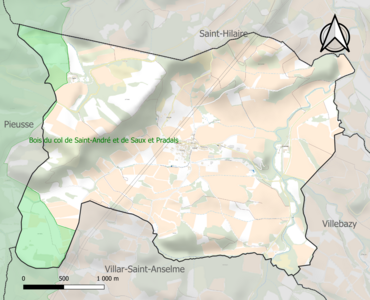 Carte de la ZNIEFF de type 1 sur la commune.