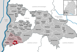 Läget för Badenweiler i Landkreis Breisgau-Hochschwarzwald