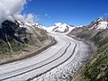 Aletsch Glacier, the largest glacier in Continental Europe, is located in Switzerland