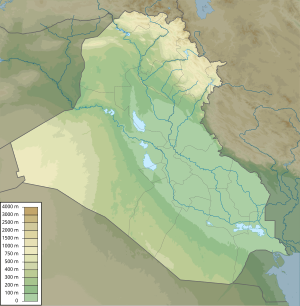 Çiyayên Şingalê li ser nexşeya Iraq nîşan dide