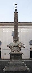 Obelisque et éléphant, Place de la Minerve, Rome.