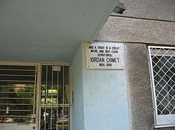 Chimet's memorial plaque in Titan, Bucharest