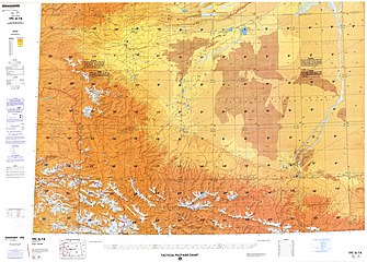 Map including Hotan Prefecture area (northwest) (DMA, 1984)[e]