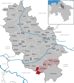 Poziția Westerwalsede pe harta districtului Rotenburg (Wümme)