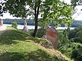 Viljandi castle. Ruins at the southern end of the hill with Lake Viljandi in the background