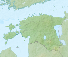 Mapa konturowa Estonii, po prawej nieco na dole znajduje się punkt z opisem „miejsce bitwy”