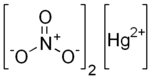 Structuurformule van kwik(II)nitraat