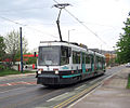 A Metrolink tram in Eccles