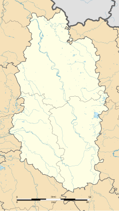 Mapa konturowa Mozy, po prawej znajduje się punkt z opisem „Riaville”