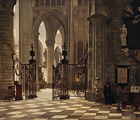 Intérieur d'église, Musée des Beaux-Arts de Tournai. .