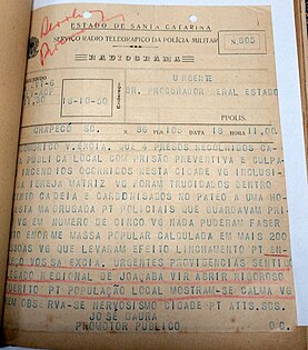 Radiograma de 18 de outubro de 1950