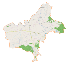 Mapa konturowa gminy Szczurowa, blisko centrum u góry znajduje się punkt z opisem „Górka”