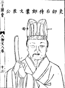 明《三才圖會》載《吏部右侍郎葉文莊公像》