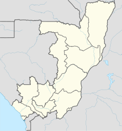 Mapa konturowa Konga, na dole znajduje się punkt z opisem „Brazzaville”, natomiast na dole po lewej znajduje się punkt z opisem „Pointe Noire”