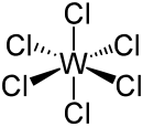 Structuurformule van wolfraam(VI)chloride