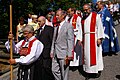 Den geistlige prosesjonen i jubileumsgudstjenesten ved hundreårsjubileet i juni 2009. Bakerst går biskop Halvor Nordhaug.