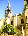 Giralda tower from the outside of the Patio de los Naranjos wall, Seville