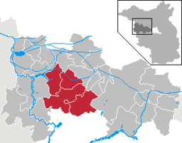 Amt Nennhausens läge i Landkreis Havelland, Brandenburg