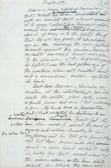 Handwritten manuscript of Frankenstein.