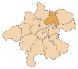 Lage des Bezirks Bezirk Urfahr-Umgebung im Bundesland Oberösterreich (anklickbare Karte)