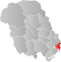 Kart som viser Porsgrunn kommune.