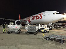 Swiss Boeing 777-300ER am 15. März 2016 am Flughafen Hannover