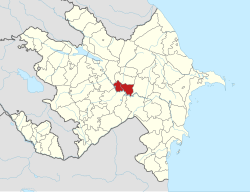 Map of Azerbaijan showing Zardab District