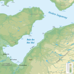 Topographic map of the Baie des Ha! Ha!