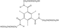 Ioversol, an organoiodine compound used as an X-ray contrast agent, the dominant iodine compound of commerce.