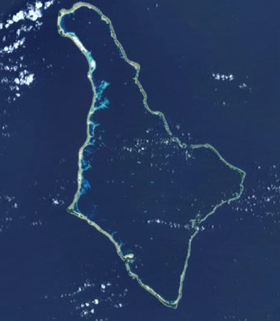 Vue satellite de l'atoll de Jaluit