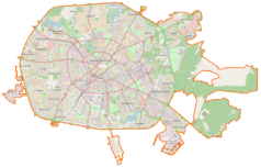 Mapa konturowa Mińska, na dole znajduje się punkt z opisem „Łoszycki Jar”